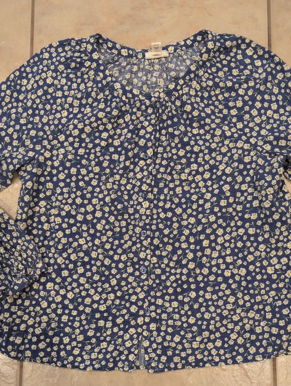 A.N.A Long Sleeve Boho Floral Blouse Size Medium